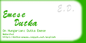 emese dutka business card